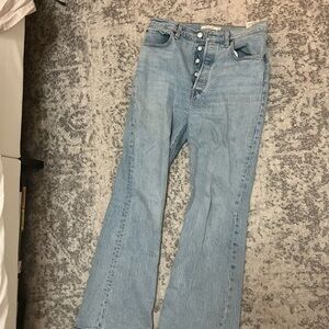 Levi’s premium ribcage flare jeans, light wash